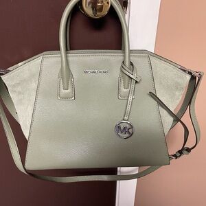 Michael Kors Avril Large Light Green Satchel